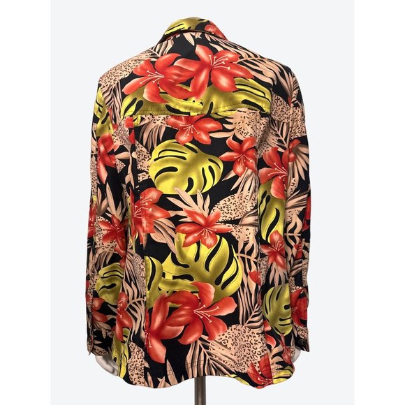 Allison Daley Tropical Floral Button Up Blazer Size 10 - Picture 5 of 14